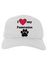 I Heart My Pomeranian Adult Baseball Cap Hat by TooLoud-Baseball Cap-TooLoud-White-One Size-Davson Sales