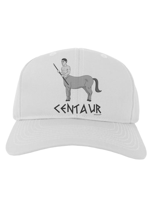 Greek Mythology Centaur Design - Grayscale - Text Adult Baseball Cap Hat by TooLoud-Baseball Cap-TooLoud-White-One Size-Davson Sales