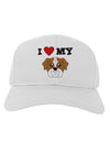 I Heart My - Cute Bulldog - Red Adult Baseball Cap Hat by TooLoud-Baseball Cap-TooLoud-White-One Size-Davson Sales