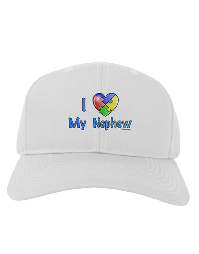 I Heart My Nephew - Autism Awareness Adult Baseball Cap Hat by TooLoud-Baseball Cap-TooLoud-White-One Size-Davson Sales