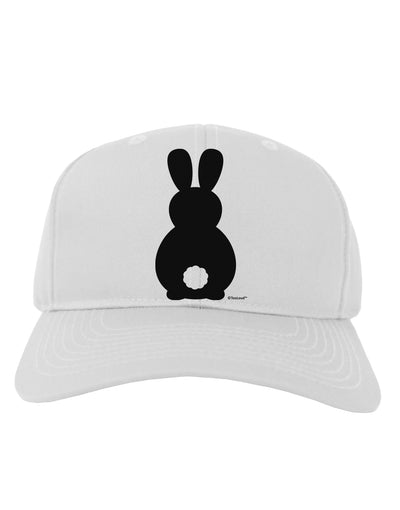 Cute Bunny Silhouette with Tail Adult Baseball Cap Hat by TooLoud-Baseball Cap-TooLoud-White-One Size-Davson Sales
