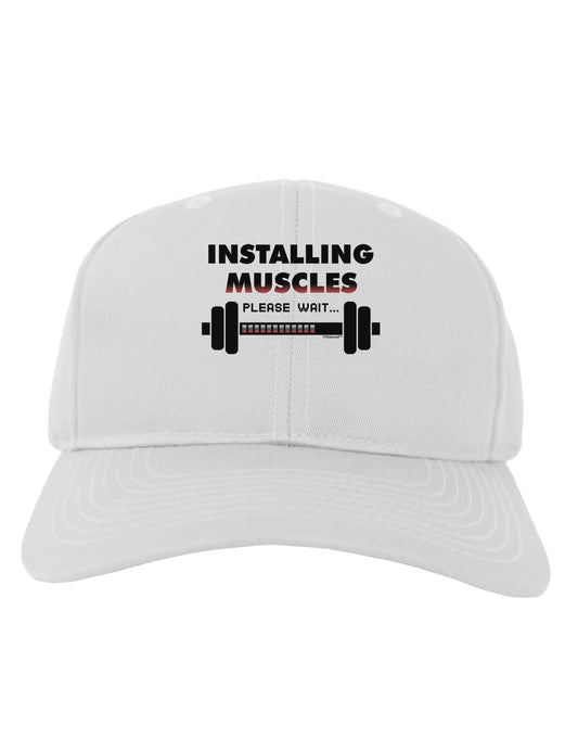 Installing Muscles Adult Baseball Cap Hat-Baseball Cap-TooLoud-White-One Size-Davson Sales