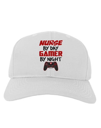 Nurse By Day Gamer By Night Adult Baseball Cap Hat-Baseball Cap-TooLoud-White-One Size-Davson Sales