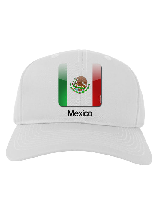 Mexican Flag App Icon - Text Adult Baseball Cap Hat by TooLoud-Baseball Cap-TooLoud-White-One Size-Davson Sales