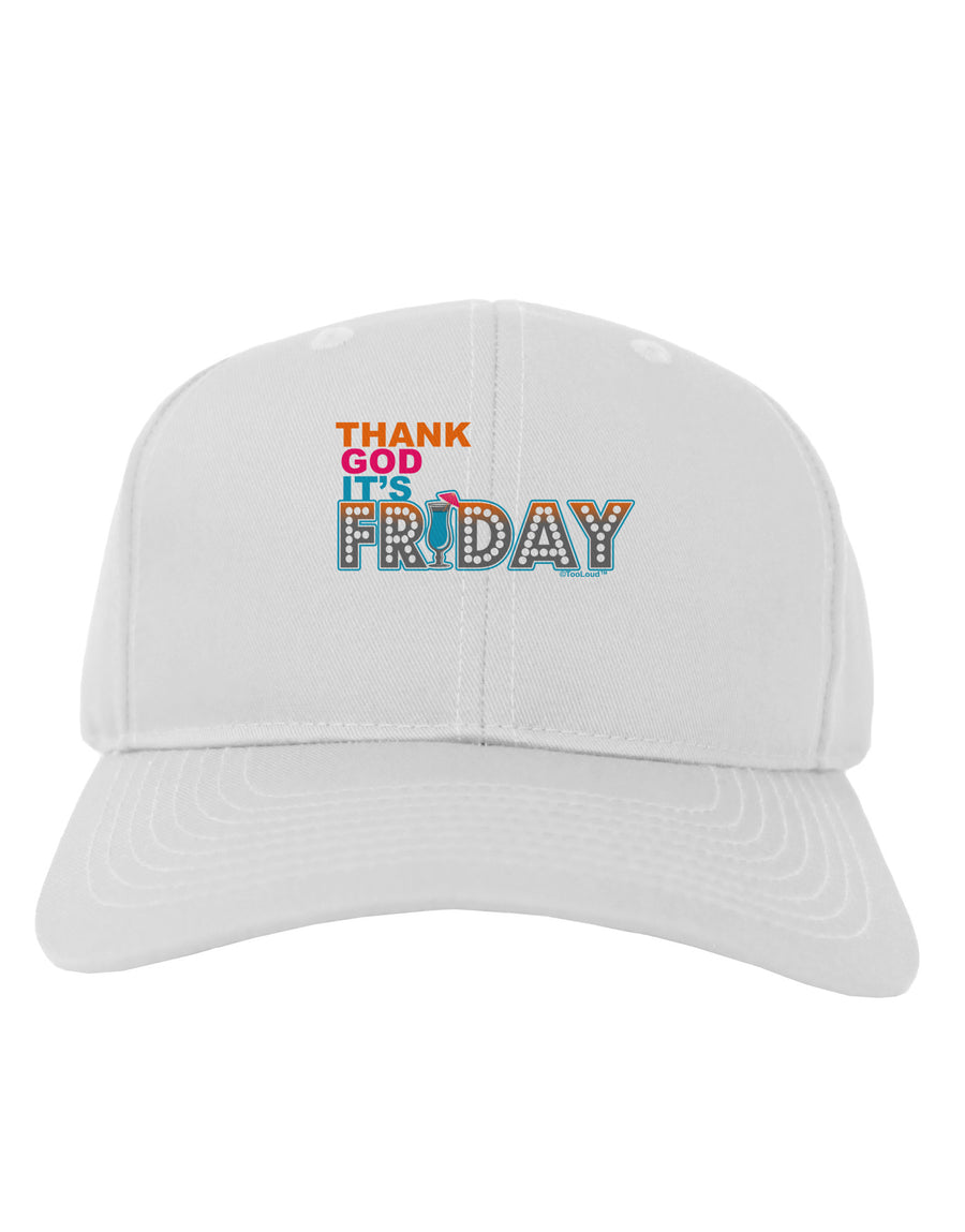 Thank God It's Friday Mixed Drink Adult Baseball Cap Hat-Baseball Cap-TooLoud-White-One Size-Davson Sales