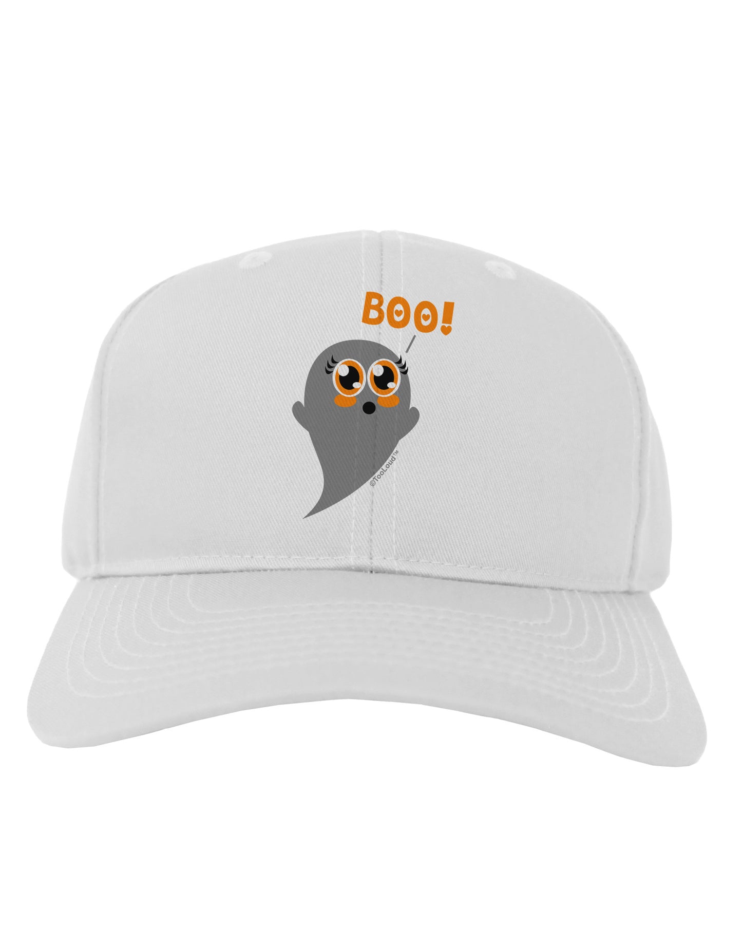 Cute Boo Ghost Adult Baseball Cap Hat-Baseball Cap-TooLoud-White-One Size-Davson Sales
