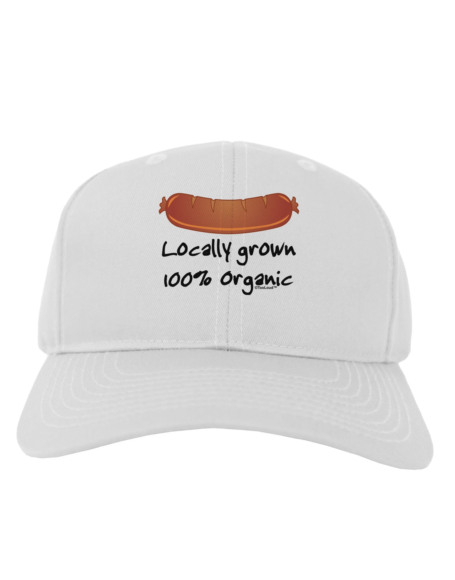 Locally Grown Organic Sausage Adult Baseball Cap Hat-Baseball Cap-TooLoud-White-One Size-Davson Sales