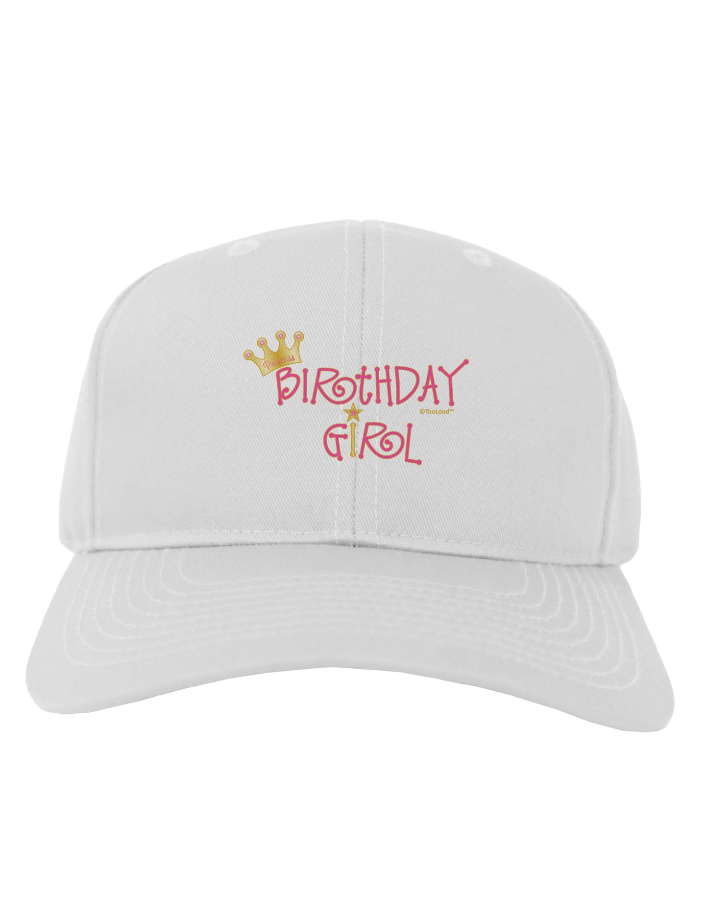 Birthday Girl - Princess Crown and Wand Adult Baseball Cap Hat by TooLoud-Baseball Cap-TooLoud-White-One Size-Davson Sales