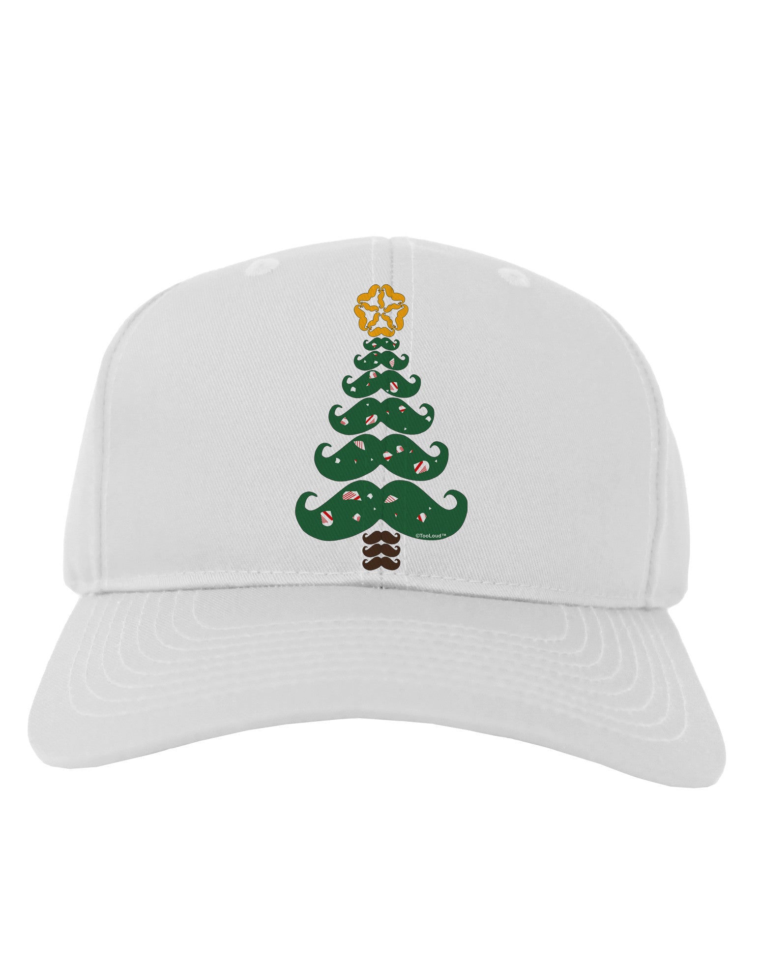Mustache Christmas Tree Adult Baseball Cap Hat-Baseball Cap-TooLoud-White-One Size-Davson Sales