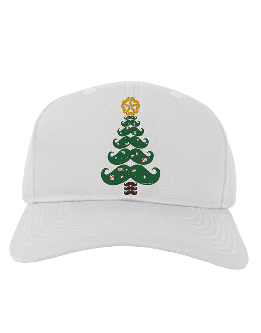 Mustache Christmas Tree Adult Baseball Cap Hat-Baseball Cap-TooLoud-White-One Size-Davson Sales