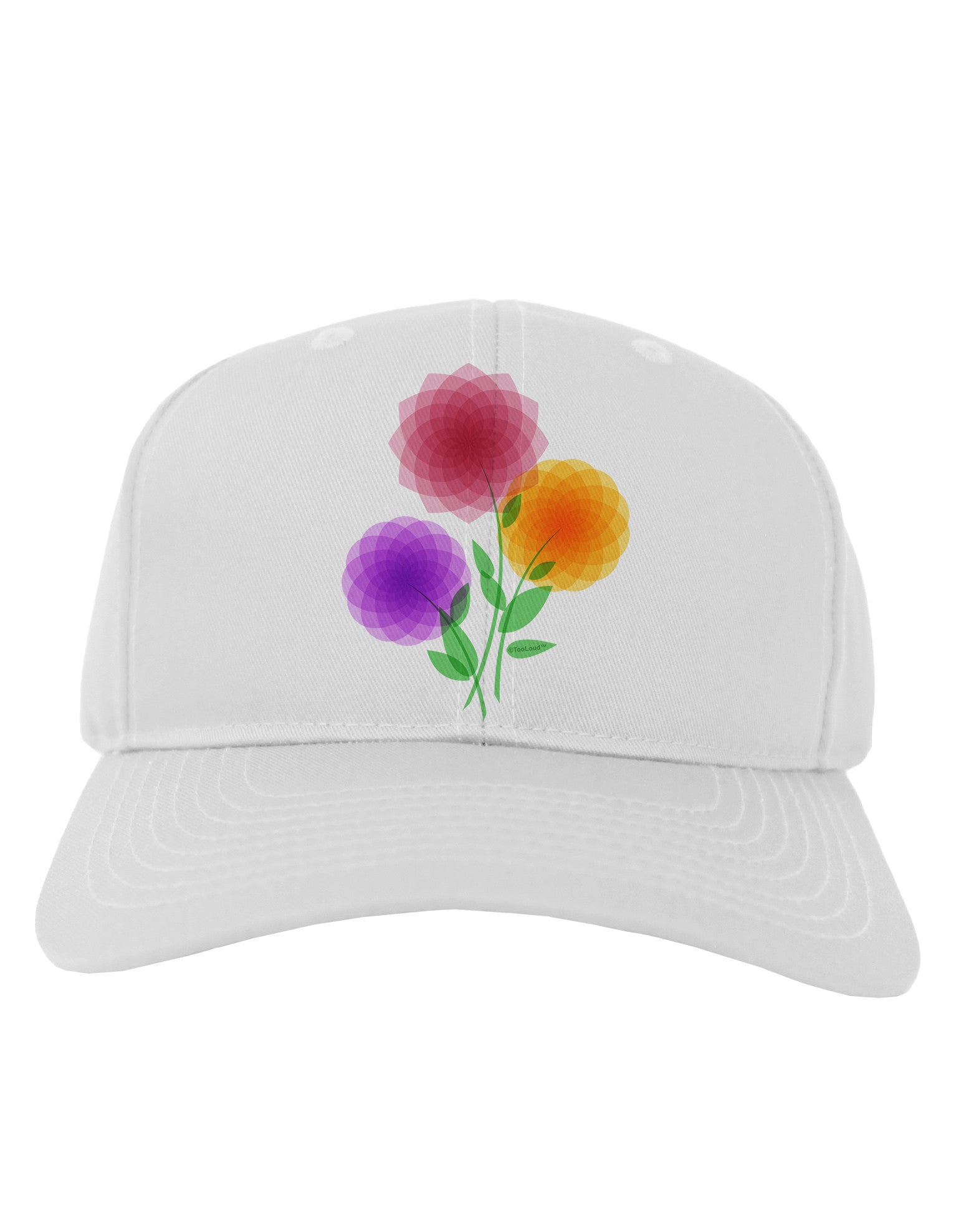 Crystal Dahlias Adult Baseball Cap Hat-Baseball Cap-TooLoud-White-One Size-Davson Sales