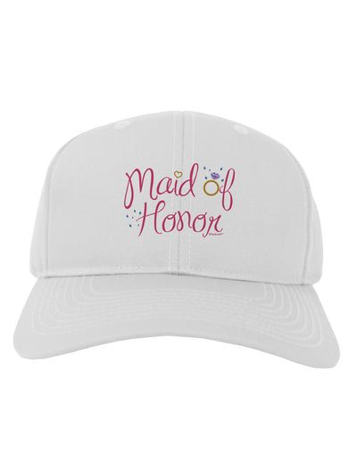 Maid of Honor - Diamond Ring Design - Color Adult Baseball Cap Hat-Baseball Cap-TooLoud-White-One Size-Davson Sales