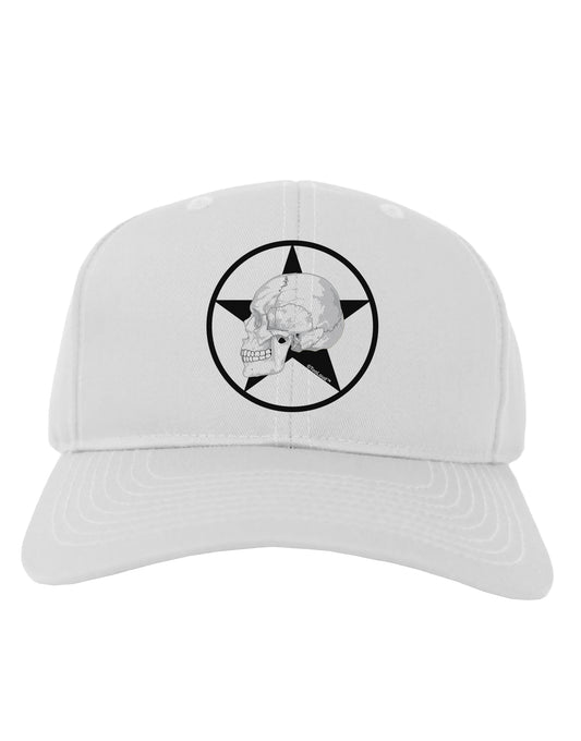 White Skull With Star Adult Baseball Cap Hat by TooLoud-Baseball Cap-TooLoud-White-One Size-Davson Sales