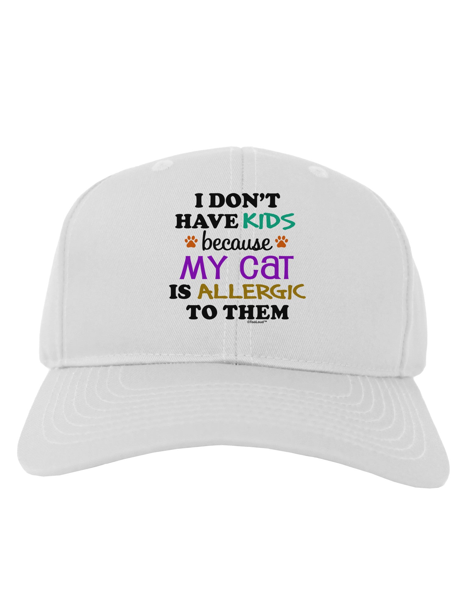 I Don't Have Kids - Cat Adult Baseball Cap Hat-Baseball Cap-TooLoud-White-One Size-Davson Sales
