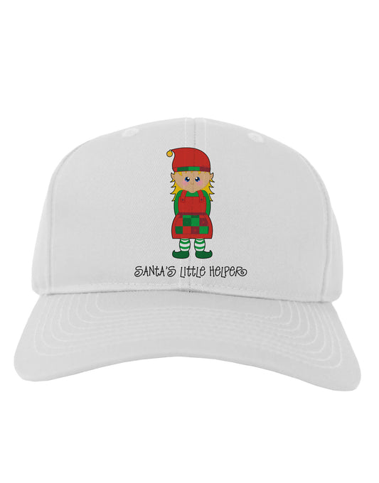 Santa's Little Helper Christmas Elf Girl Adult Baseball Cap Hat-Baseball Cap-TooLoud-White-One Size-Davson Sales