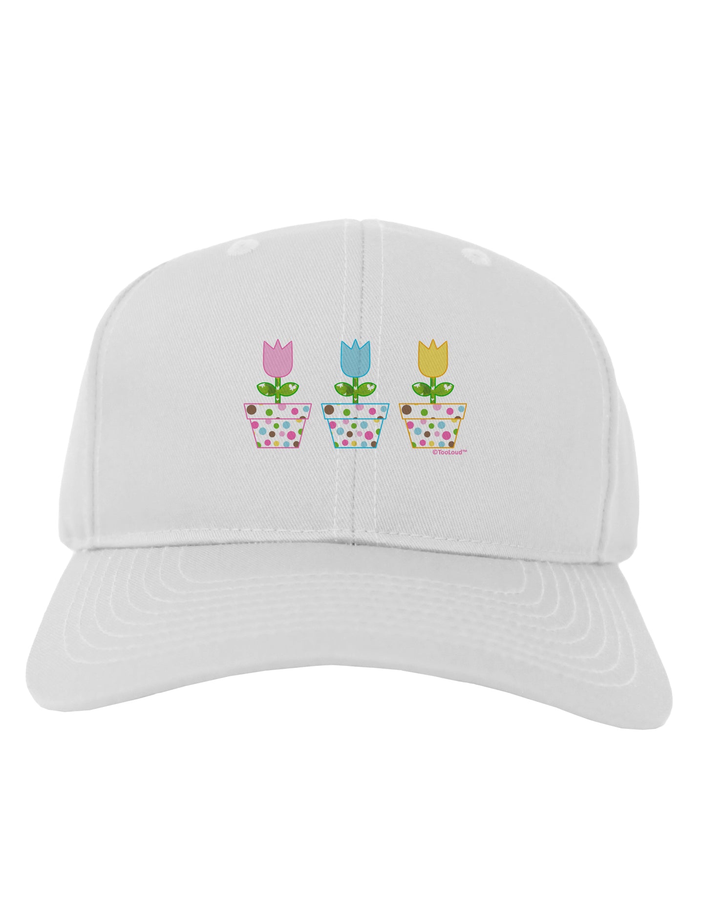 Three Easter Tulips Adult Baseball Cap Hat by TooLoud-Baseball Cap-TooLoud-White-One Size-Davson Sales