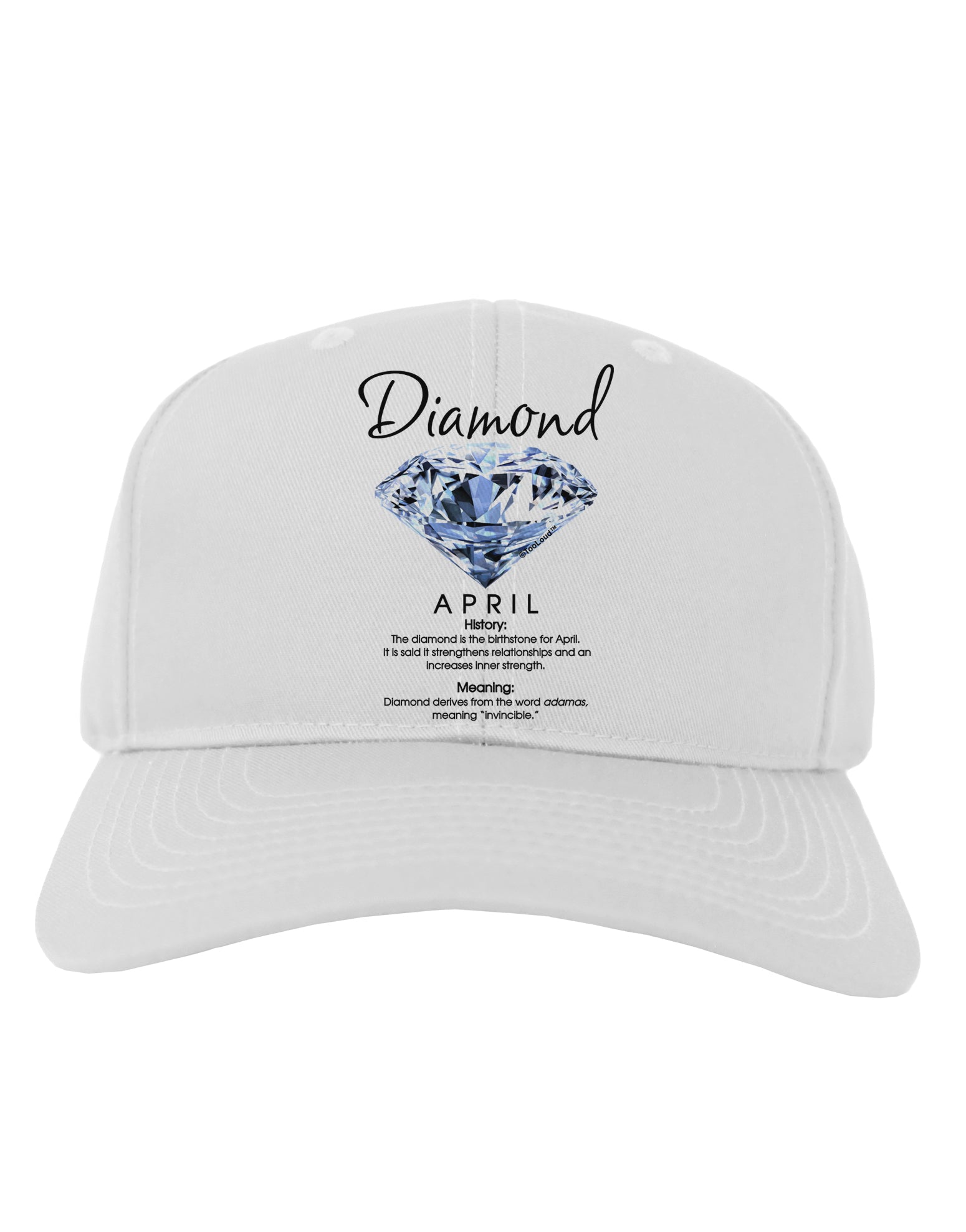 Birthstone Diamond Adult Baseball Cap Hat-Baseball Cap-TooLoud-White-One Size-Davson Sales