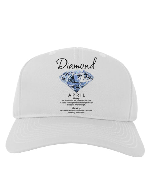Birthstone Diamond Adult Baseball Cap Hat-Baseball Cap-TooLoud-White-One Size-Davson Sales