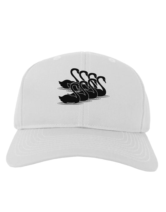 Seven Swans A Swimming Adult Baseball Cap Hat-Baseball Cap-TooLoud-White-One Size-Davson Sales