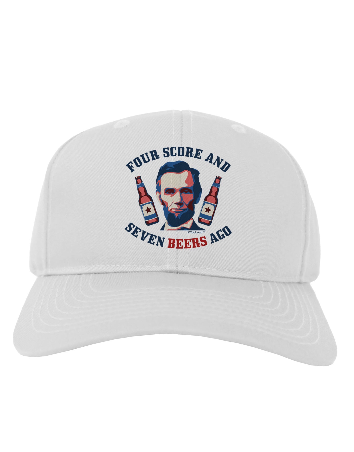 Seven Beers Ago - Lincoln Adult Baseball Cap Hat-Baseball Cap-TooLoud-White-One Size-Davson Sales