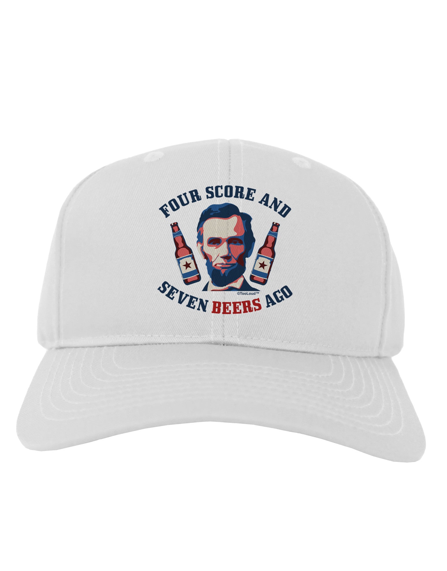 Seven Beers Ago - Lincoln Adult Baseball Cap Hat-Baseball Cap-TooLoud-White-One Size-Davson Sales