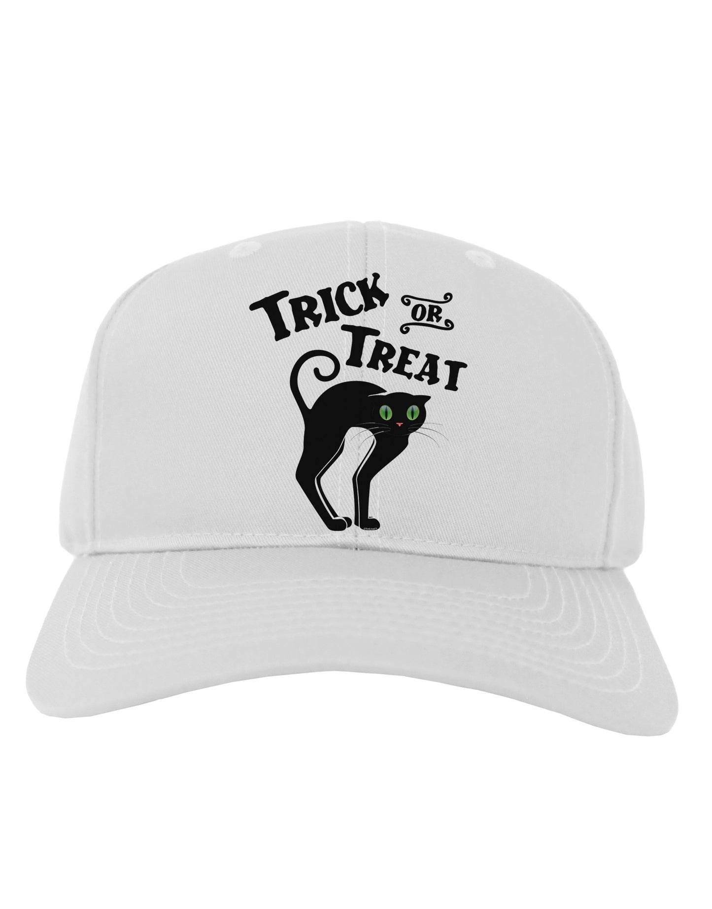 Trick or Treat Cute Black Cat Halloween Adult Baseball Cap Hat-Baseball Cap-TooLoud-White-One Size-Davson Sales