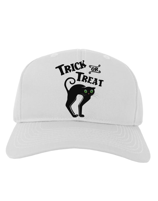 Trick or Treat Cute Black Cat Halloween Adult Baseball Cap Hat-Baseball Cap-TooLoud-White-One Size-Davson Sales