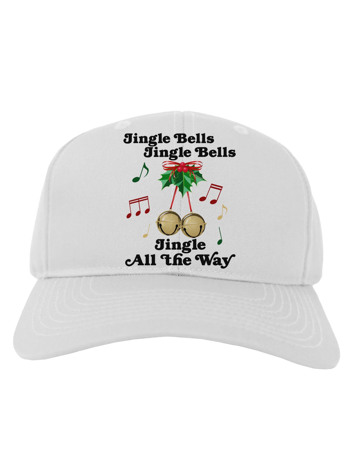 Jingle Bells All the way Adult Baseball Cap Hat-Baseball Cap-TooLoud-White-One Size-Davson Sales