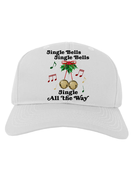 Jingle Bells All the way Adult Baseball Cap Hat-Baseball Cap-TooLoud-White-One Size-Davson Sales