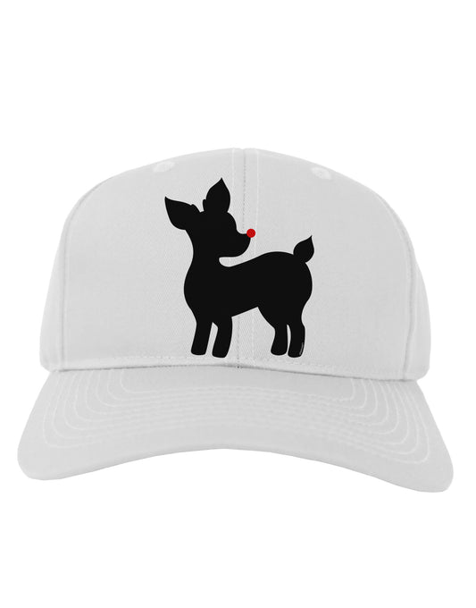 Cute Rudolph Silhouette - Christmas Adult Baseball Cap Hat by TooLoud-Baseball Cap-TooLoud-White-One Size-Davson Sales