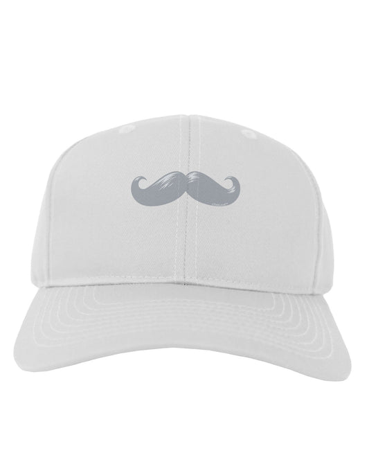 Big Silver White Mustache Adult Baseball Cap Hat-Baseball Cap-TooLoud-White-One Size-Davson Sales