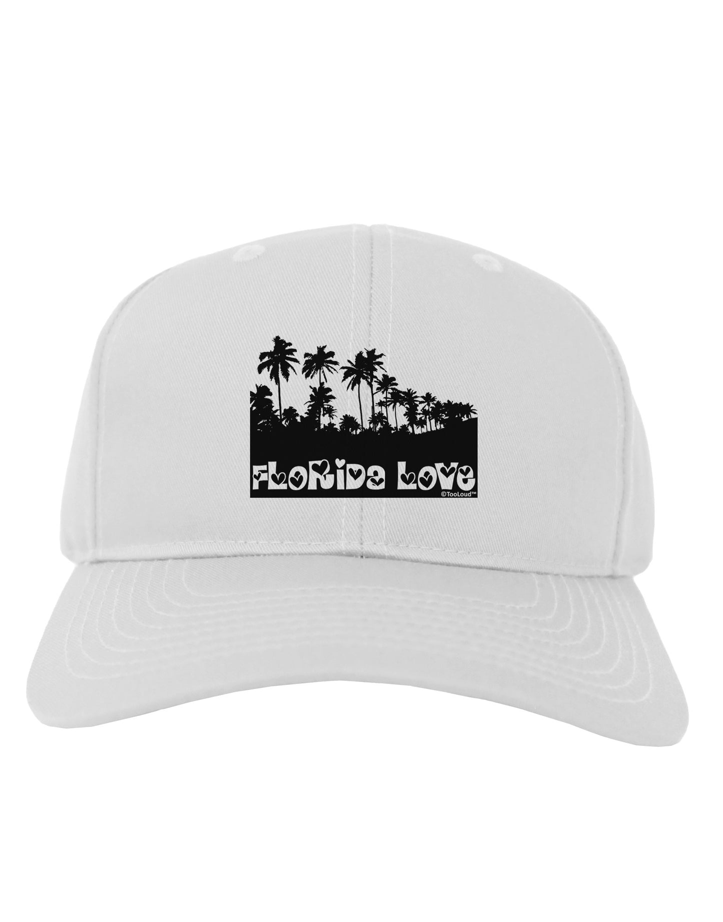 Florida Love - Palm Trees Cutout Design Adult Baseball Cap Hat by TooLoud-Baseball Cap-TooLoud-White-One Size-Davson Sales