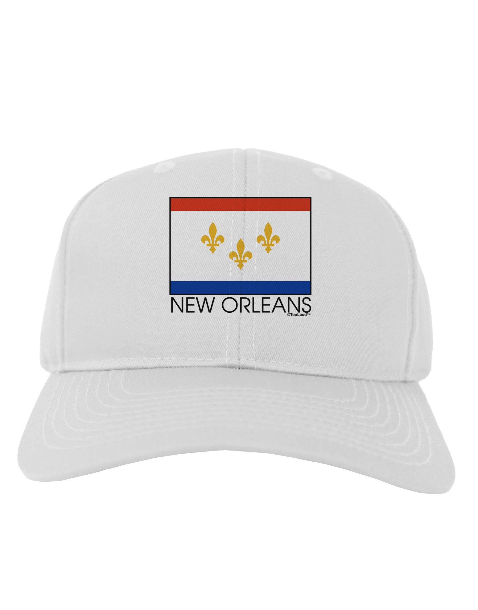 New Orleans Louisiana Flag Text Adult Baseball Cap Hat-Baseball Cap-TooLoud-White-One Size-Davson Sales