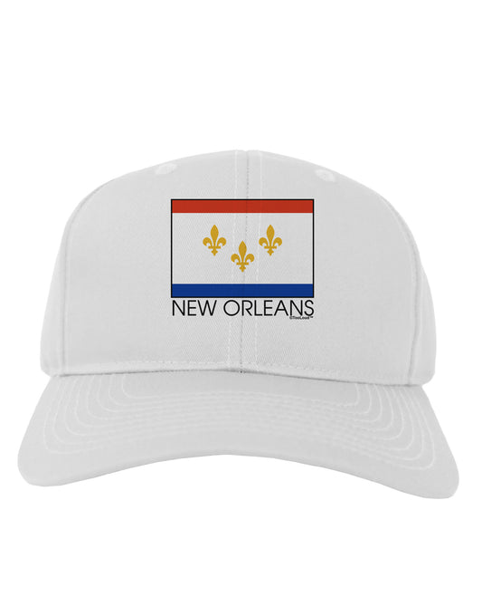 New Orleans Louisiana Flag Text Adult Baseball Cap Hat-Baseball Cap-TooLoud-White-One Size-Davson Sales