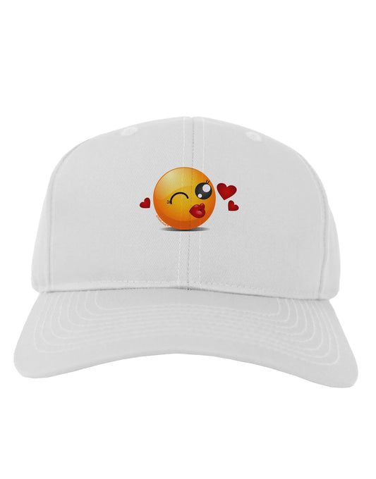 Kissy Face Emoji Girl Adult Baseball Cap Hat-Baseball Cap-TooLoud-White-One Size-Davson Sales