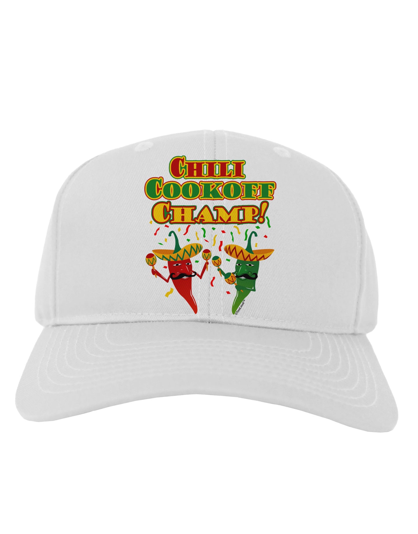 Chili Cookoff Champ! Chile Peppers Adult Baseball Cap Hat-Baseball Cap-TooLoud-White-One Size-Davson Sales