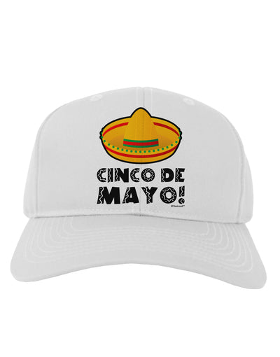 Sombrero Design - Cinco de Mayo Adult Baseball Cap Hat by TooLoud-Baseball Cap-TooLoud-White-One Size-Davson Sales