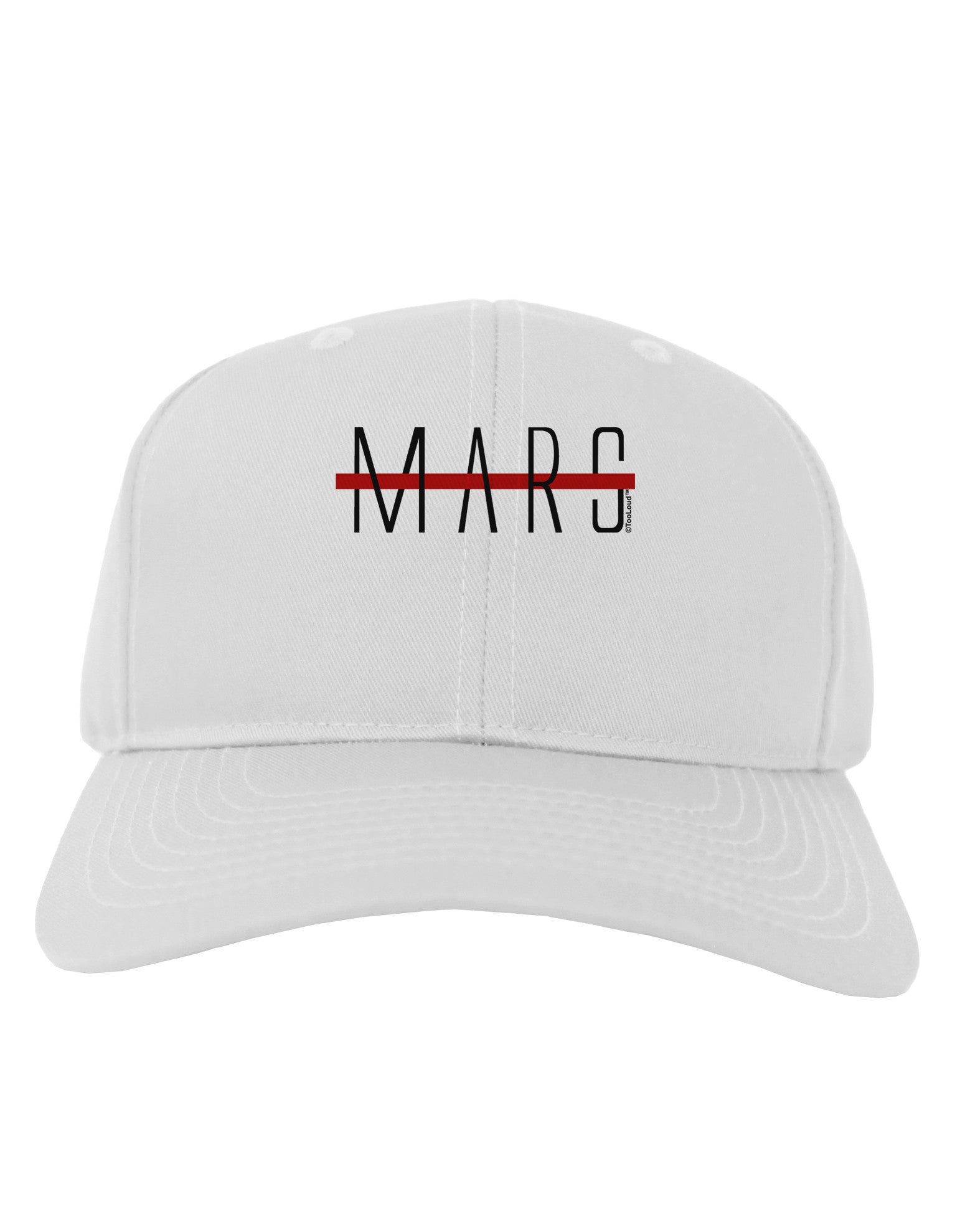 Planet Mars Text Only Adult Baseball Cap Hat-Baseball Cap-TooLoud-White-One Size-Davson Sales