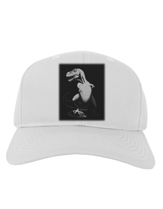 Tyrannosaurus Rex Design - Grayscale Adult Baseball Cap Hat by TooLoud-Baseball Cap-TooLoud-White-One Size-Davson Sales
