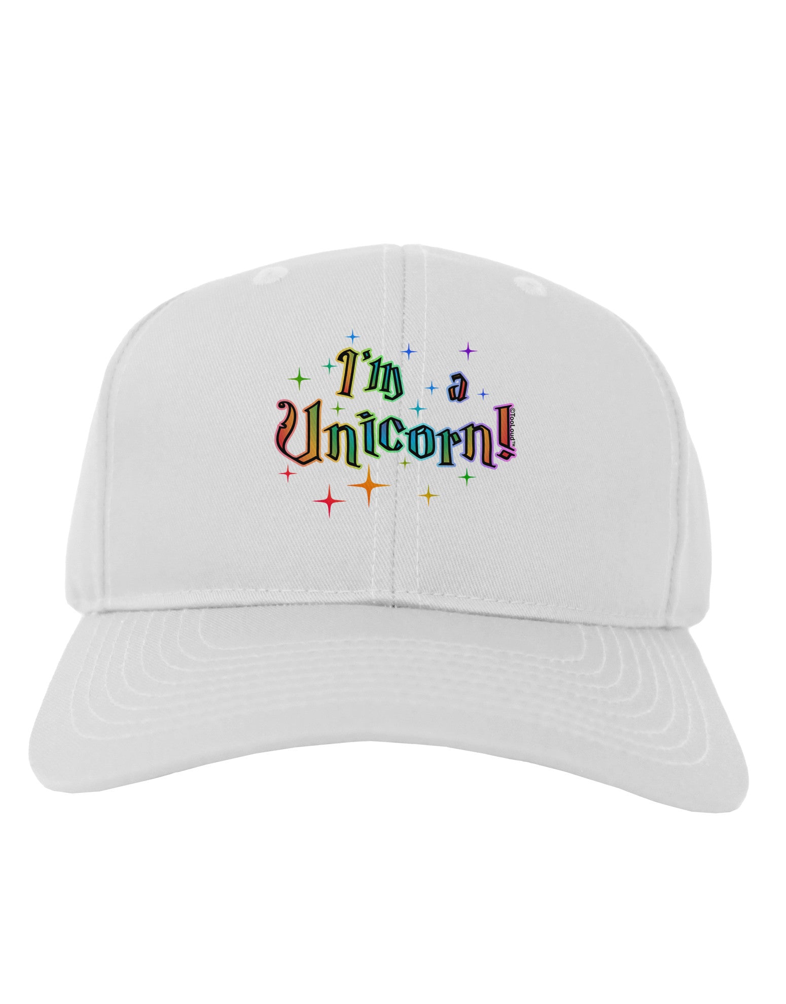 I'm a Unicorn Text Adult Baseball Cap Hat-Baseball Cap-TooLoud-White-One Size-Davson Sales
