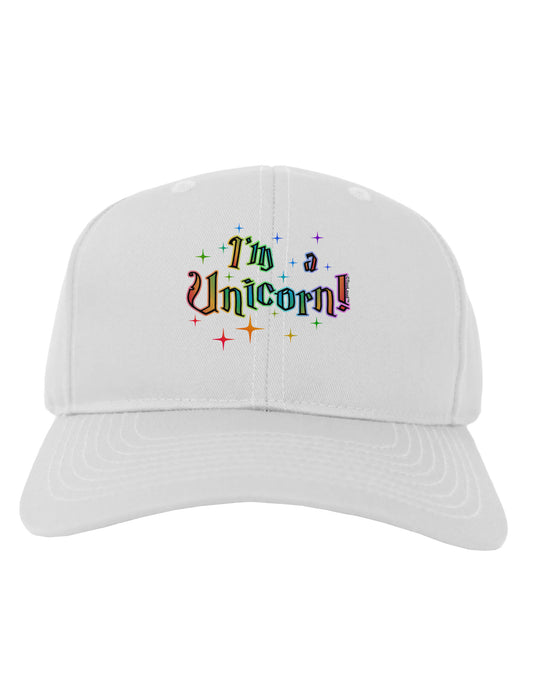 I'm a Unicorn Text Adult Baseball Cap Hat-Baseball Cap-TooLoud-White-One Size-Davson Sales