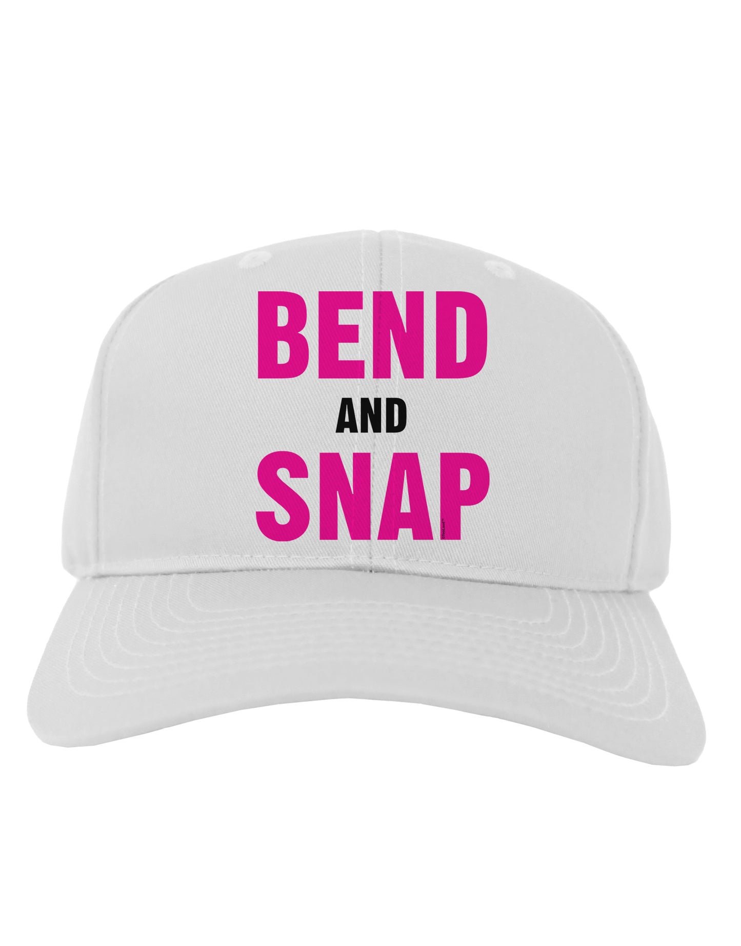 Bend and Snap Pink Text Adult Baseball Cap Hat-Baseball Cap-TooLoud-White-One Size-Davson Sales