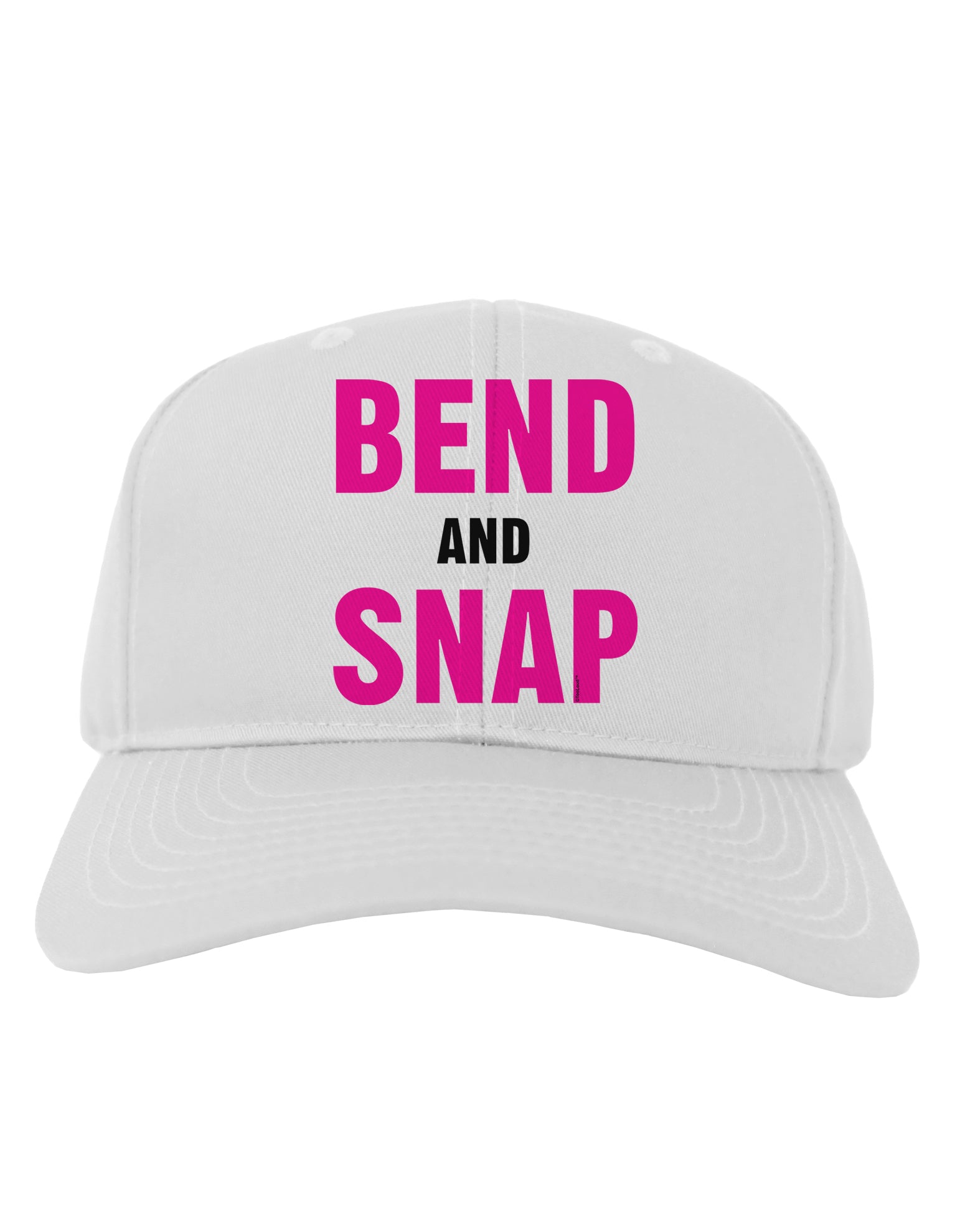 Bend and Snap Pink Text Adult Baseball Cap Hat-Baseball Cap-TooLoud-White-One Size-Davson Sales