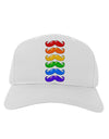 Colorful Rainbow Mustaches Adult Baseball Cap Hat-Baseball Cap-TooLoud-White-One Size-Davson Sales