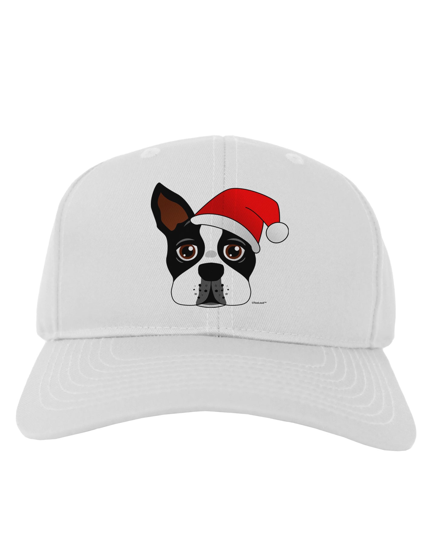 Cute Dog with Santa Hat - Christmas Adult Baseball Cap Hat-Baseball Cap-TooLoud-White-One Size-Davson Sales