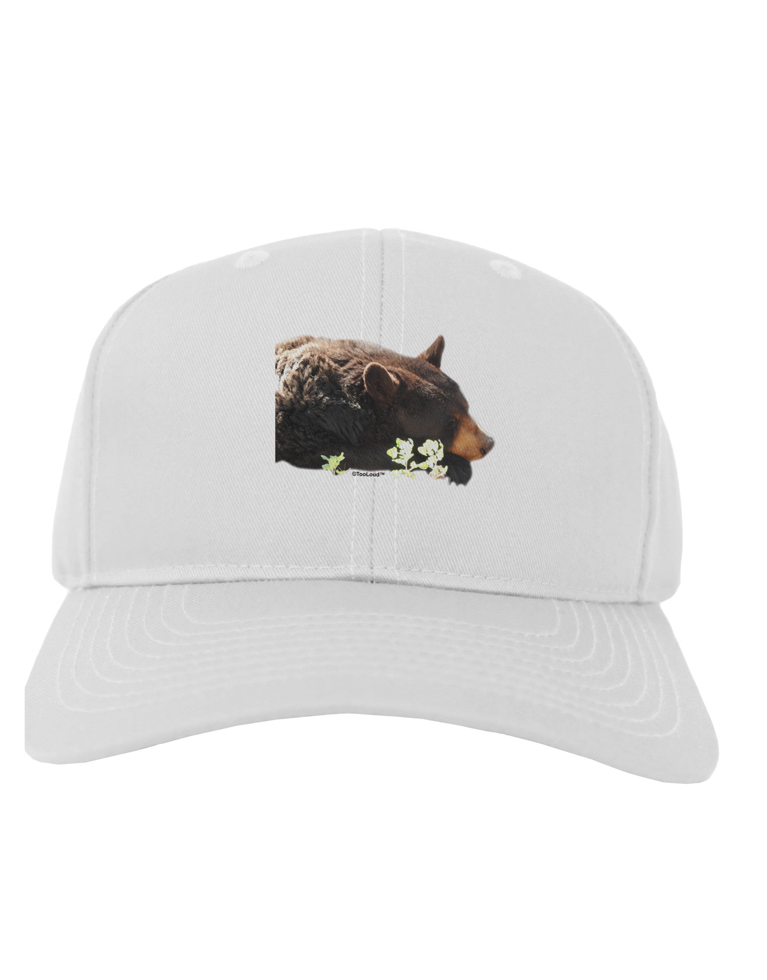 Laying Black Bear Cutout Adult Baseball Cap Hat-Baseball Cap-TooLoud-White-One Size-Davson Sales