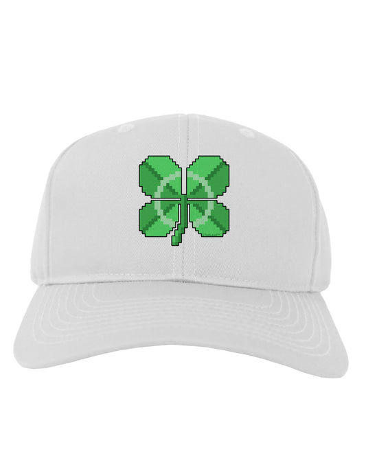 Pixel Four Leaf Clover Adult Baseball Cap Hat-Baseball Cap-TooLoud-White-One Size-Davson Sales