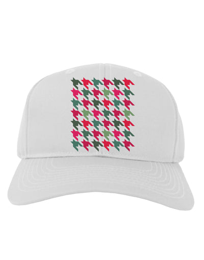 Christmas Red and Green Houndstooth Adult Baseball Cap Hat-Baseball Cap-TooLoud-White-One Size-Davson Sales