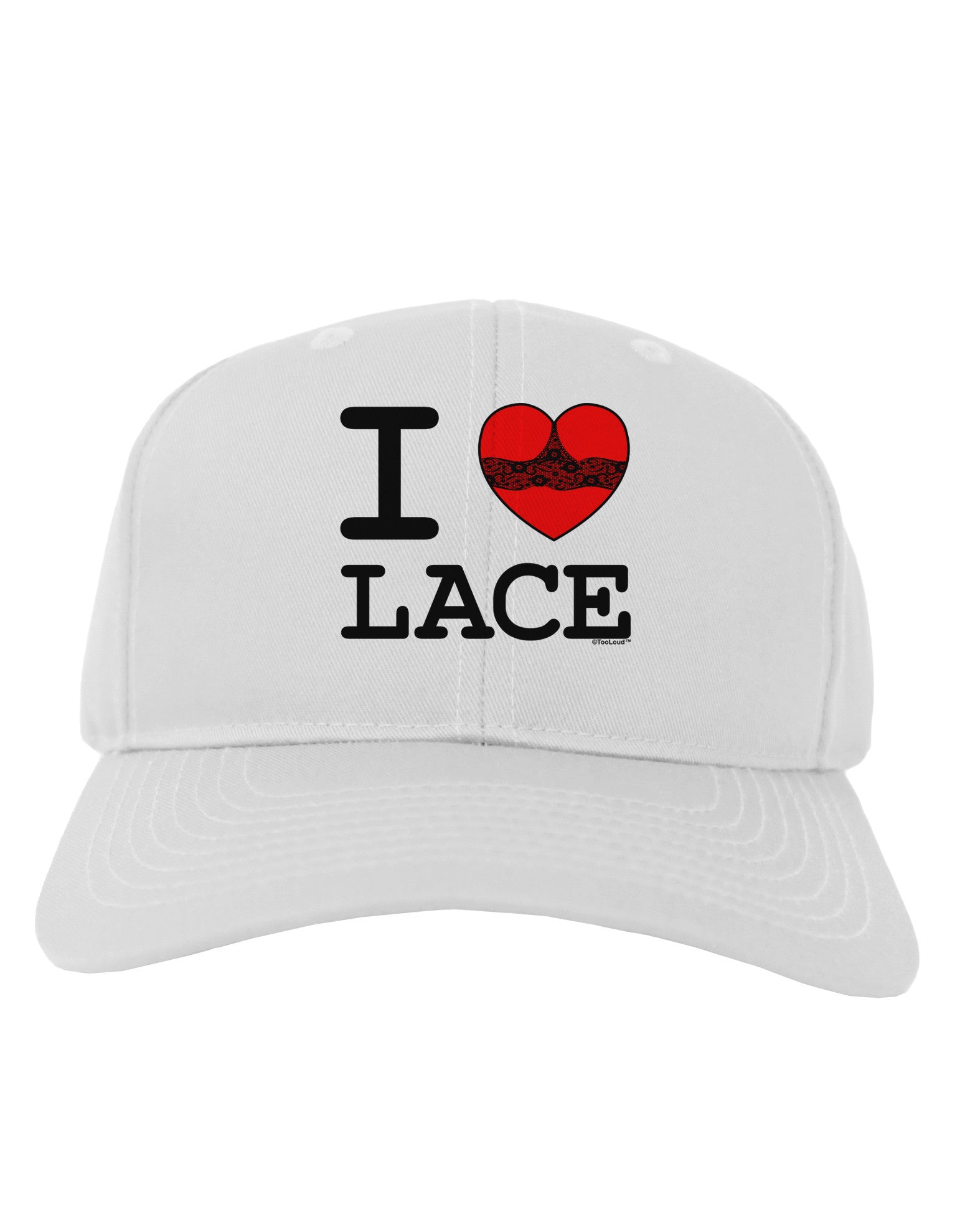 I Love Heart Lace Adult Baseball Cap Hat-Baseball Cap-TooLoud-White-One Size-Davson Sales