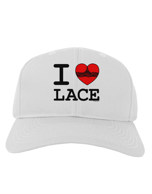I Love Heart Lace Adult Baseball Cap Hat-Baseball Cap-TooLoud-White-One Size-Davson Sales